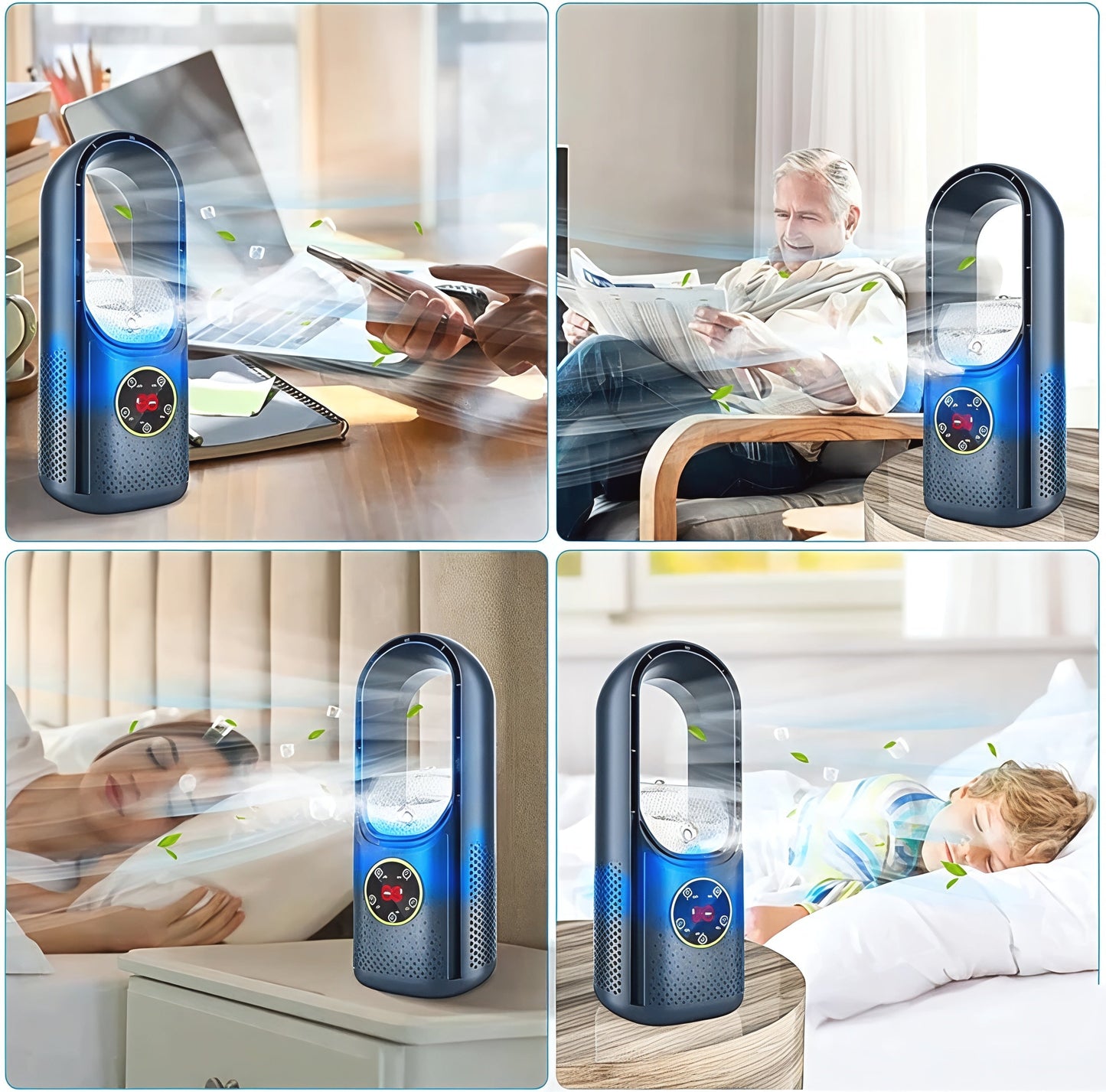 Luftkühler, tragbarer, leiser Ventilator ohne Rotorblätter