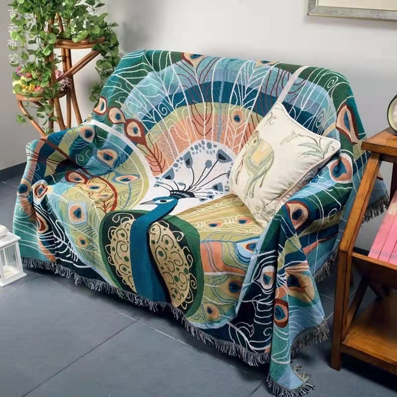 Pfau Wurf Garn Decke Karnz