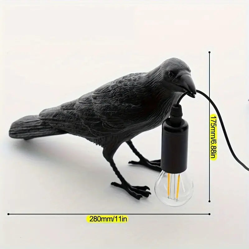 NachtRaaf Ambient Lampe – Dekorative Vogel-Lampe aus Harz für warmes Licht | Karnz