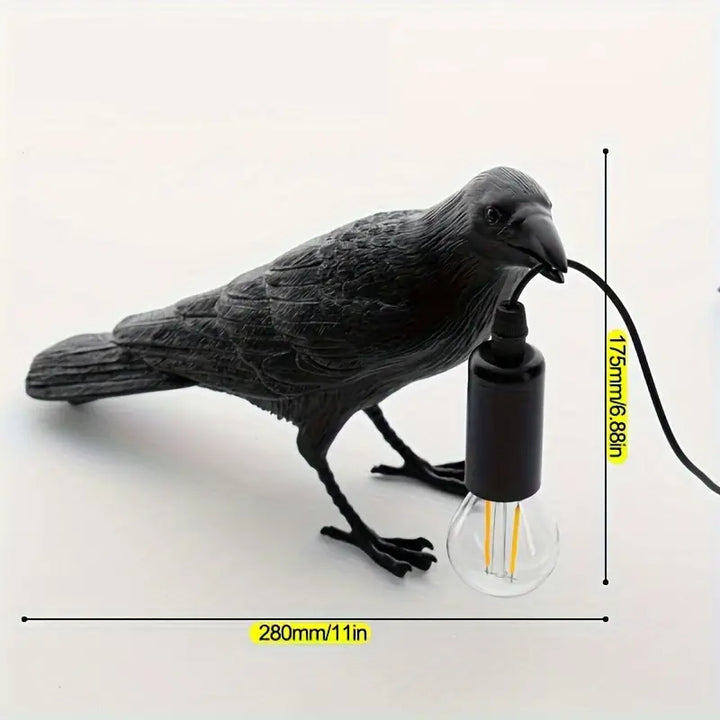 NachtRaaf Ambient Lampe – Dekorative Vogel-Lampe aus Harz für warmes Licht | Karnz