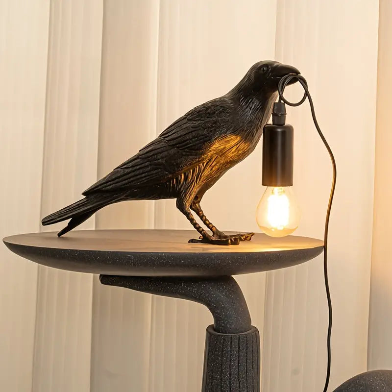 NachtRaaf Ambient Lampe – Dekorative Vogel-Lampe aus Harz für warmes Licht | Karnz