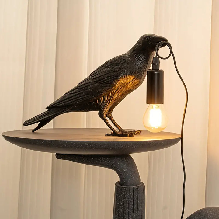 NachtRaaf Ambient Lampe – Dekorative Vogel-Lampe aus Harz für warmes Licht | Karnz