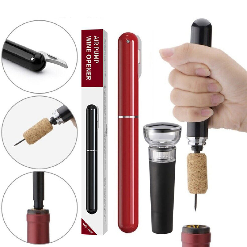 2-in-1 Luftdruckpumpe Weinflaschenöffner mit Folienmesser | Karnz