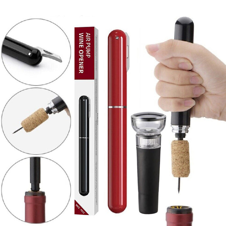 2-in-1 Luftdruckpumpe Weinflaschenöffner mit Folienmesser | Karnz