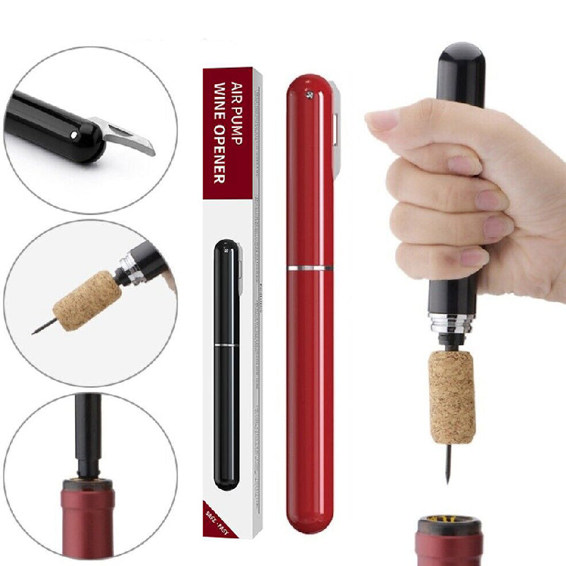 2-in-1 Luftdruckpumpe Weinflaschenöffner mit Folienmesser | Karnz