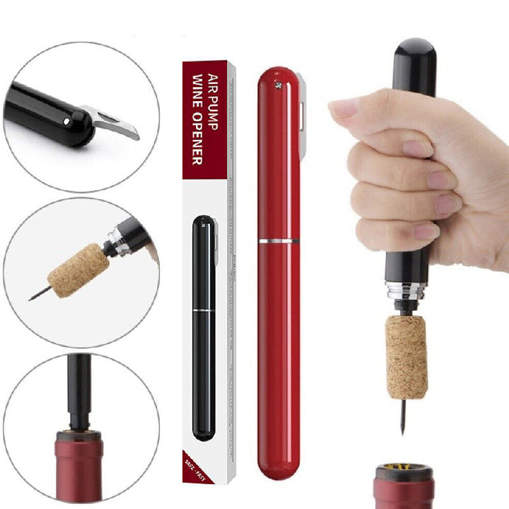 2-in-1 Luftdruckpumpe Weinflaschenöffner mit Folienmesser | Karnz