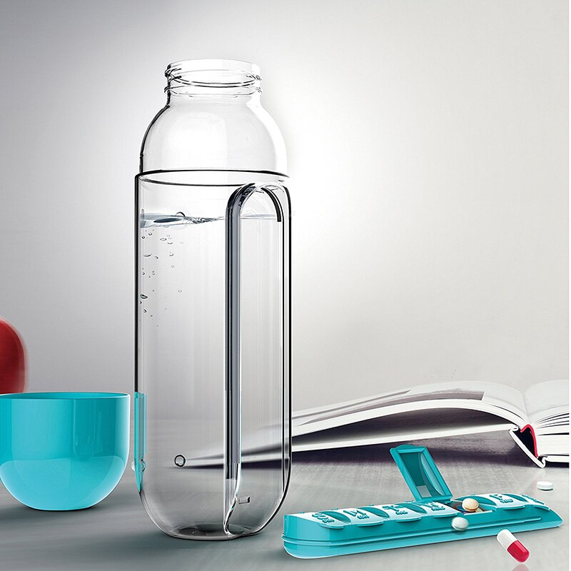 Wasserflasche täglicher Pillenorganisator | Karnz