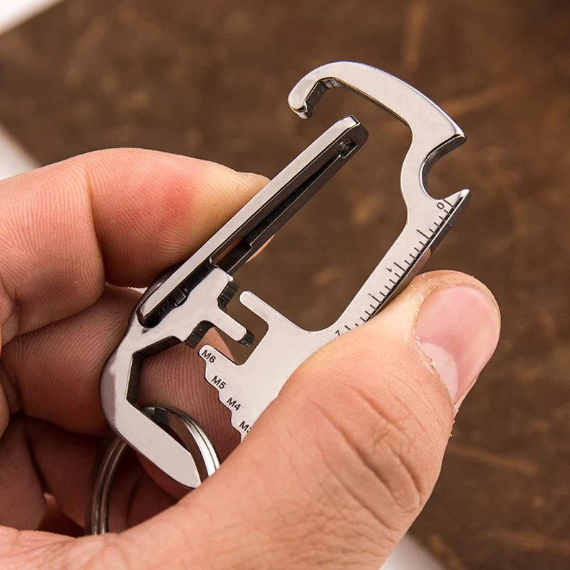 Karnz | Edelstahl EDC Multi Tool Flaschenöffner Schlüsselanhänger