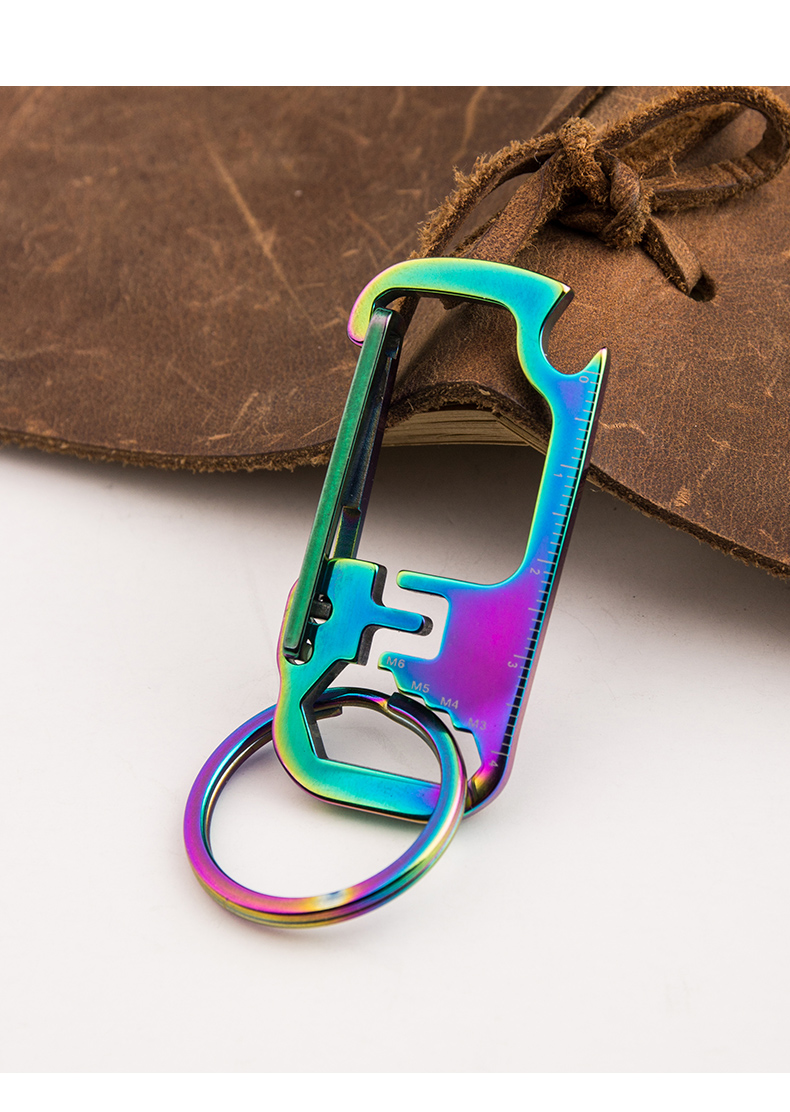 Karnz | Edelstahl EDC Multi Tool Flaschenöffner Schlüsselanhänger