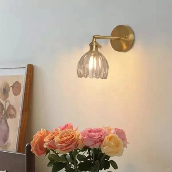 Vintage Tulpenförmige Glas-Wandleuchte