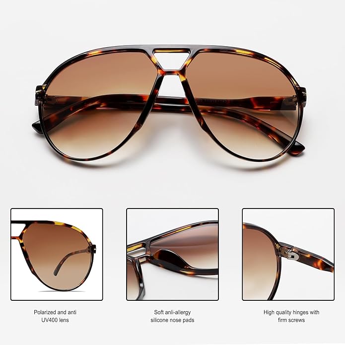 Aviator Oversize Sonnenbrille Retro UV400 | Karnz