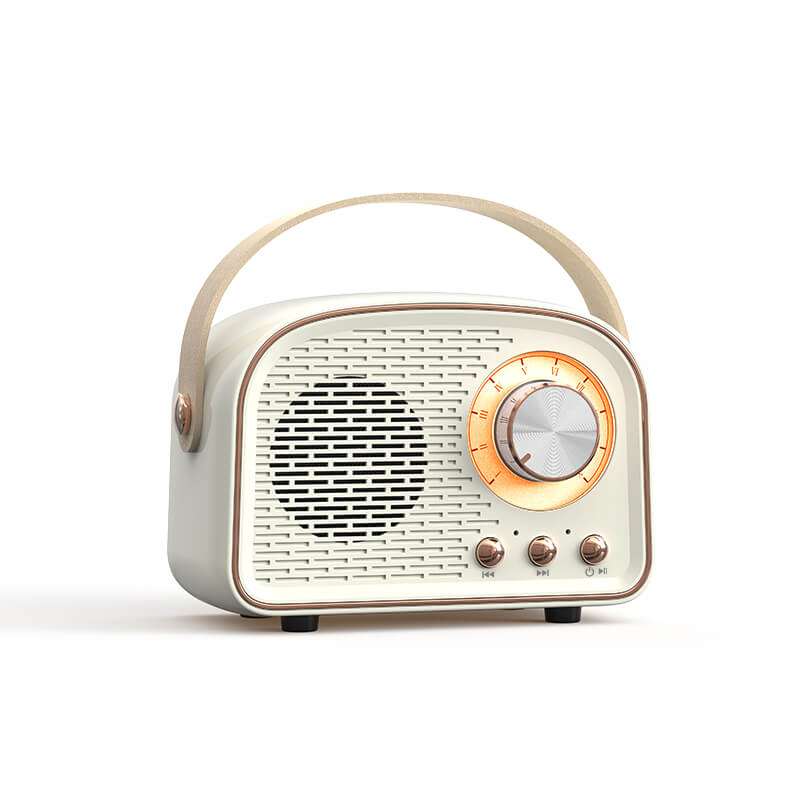 Retro-Radio-Bluetooth-Lautsprecher (rund) | Kabellos | Tragbar | Stilvoller Sound für Zuhause und unterwegs