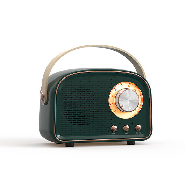Retro-Radio-Bluetooth-Lautsprecher (rund) | Kabellos | Tragbar | Stilvoller Sound für Zuhause und unterwegs