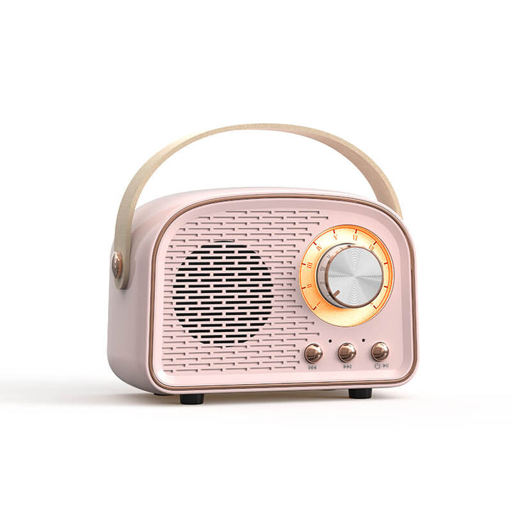 Retro-Radio-Bluetooth-Lautsprecher (rund) | Kabellos | Tragbar | Stilvoller Sound für Zuhause und unterwegs