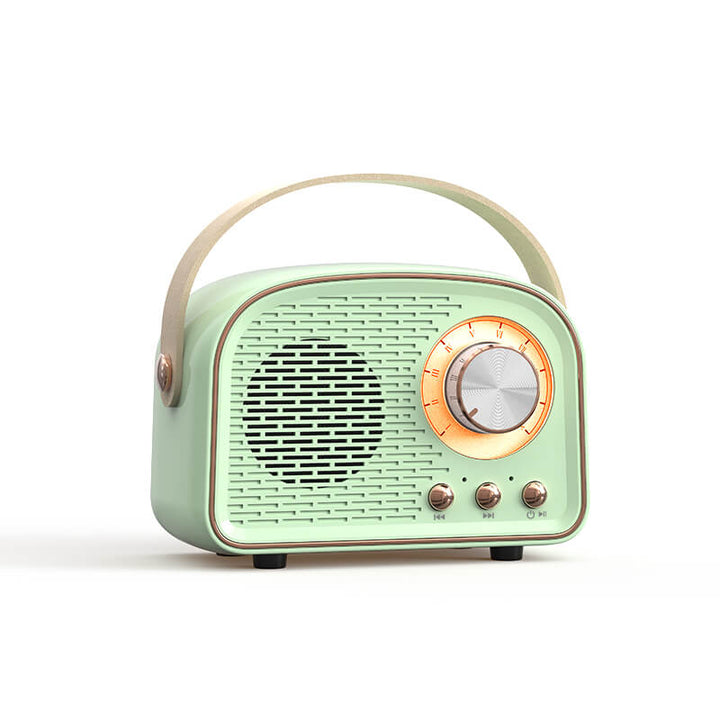 Retro-Radio-Bluetooth-Lautsprecher (rund) | Kabellos | Tragbar | Stilvoller Sound für Zuhause und unterwegs