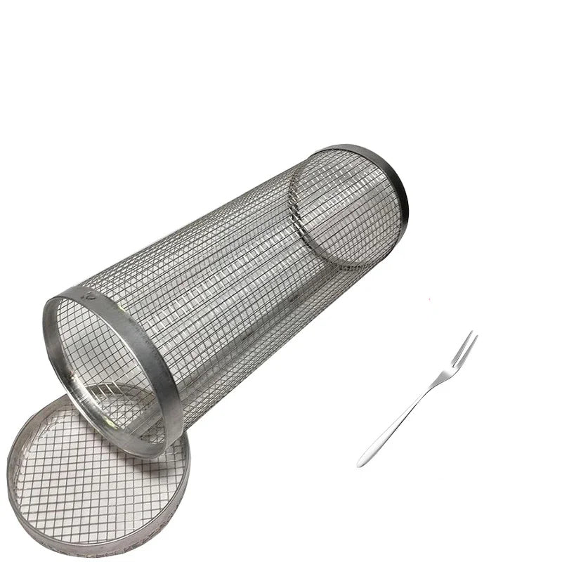 Rolling BBQ Korb Grillkorb Immer Rund Edelstahl Grillnetz | Karnz