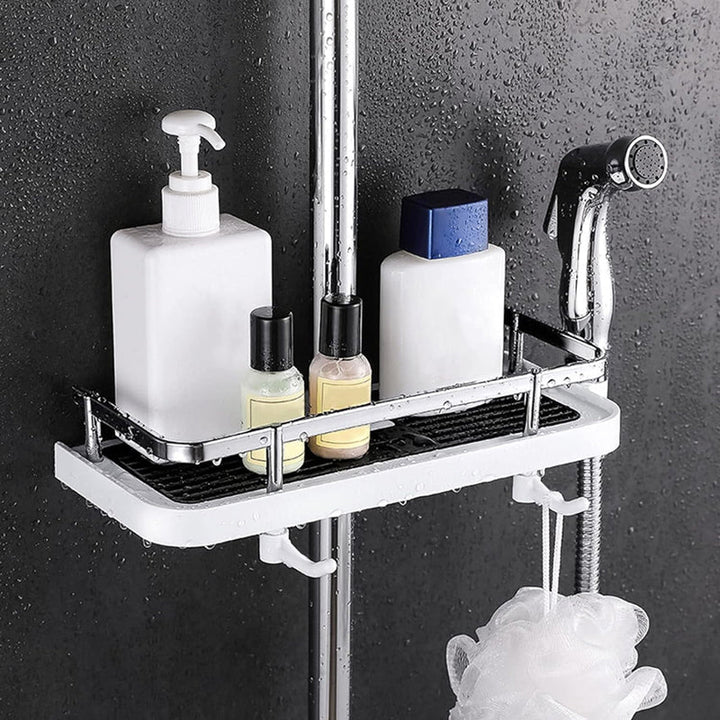 Badezimmerregal Caddy für Duschstange, kein Bohren Pole Duschregal Halter | Karnz