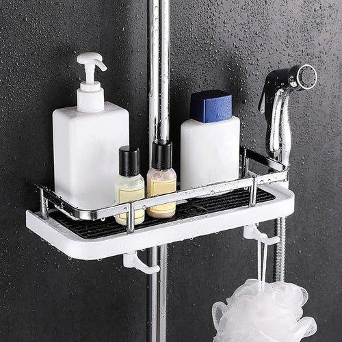 Badezimmerregal Caddy für Duschstange, kein Bohren Pole Duschregal Halter | Karnz