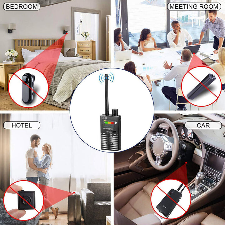 Spionagesignal-Wanzendetektor, HF-Detektor, versteckte Kamera, Laserlinse, GSM-GPS-Gerätefinder