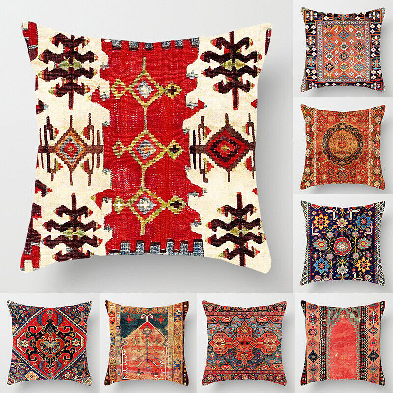 Ethnic Boho Mandala Print Linen Throw Pillow Cover Sofa Pillow Cover Home Decor # Karnz