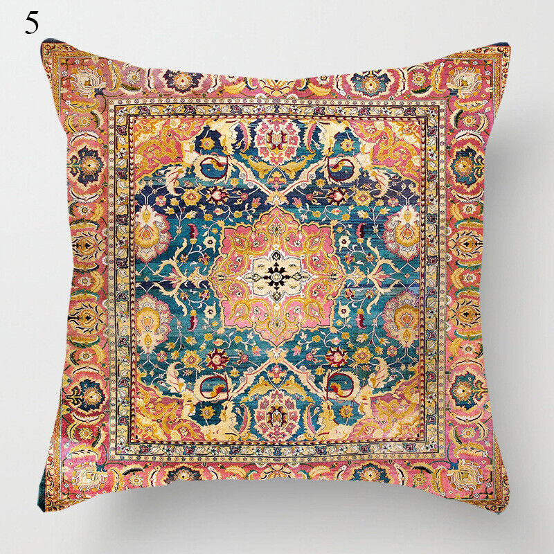 Ethnic Boho Mandala Print Linen Throw Pillow Cover Sofa Pillow Cover Home Decor # Karnz