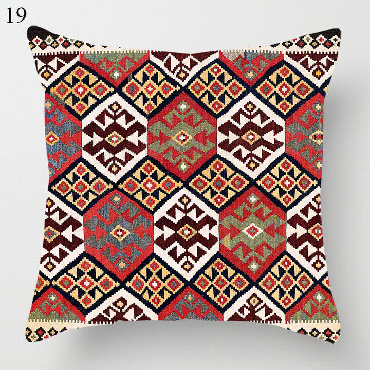 Ethnic Boho Mandala Print Linen Throw Pillow Cover Sofa Pillow Cover Home Decor # Karnz