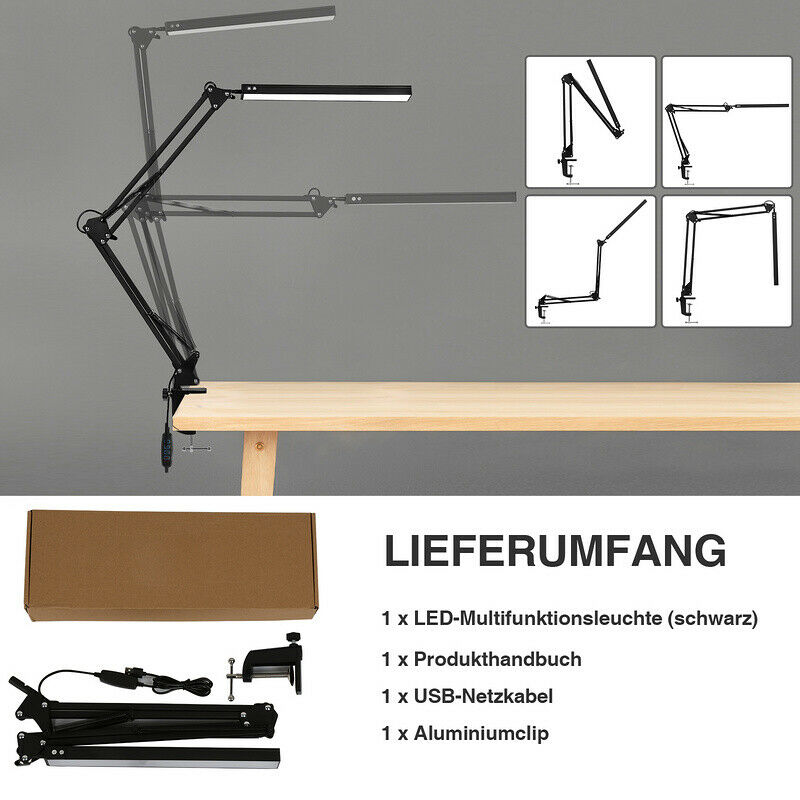 LED Schreibtischlampe Klemmleuchte Dimmbar 10W | Karnz