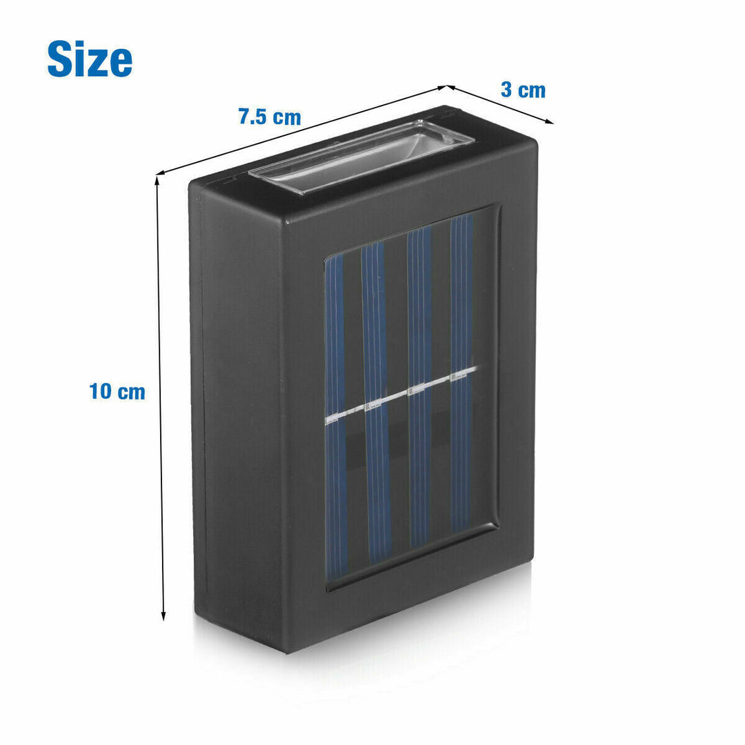 Solar Finish Zaunbeleuchtung - IP65 Wetterfeste Solar LED Wandlampe für Außenbereiche | Karnz