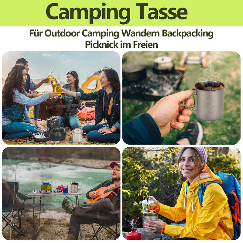 Titan Becher Set mit Besteck Gabeln & Löffel Campingbecher | Karnz