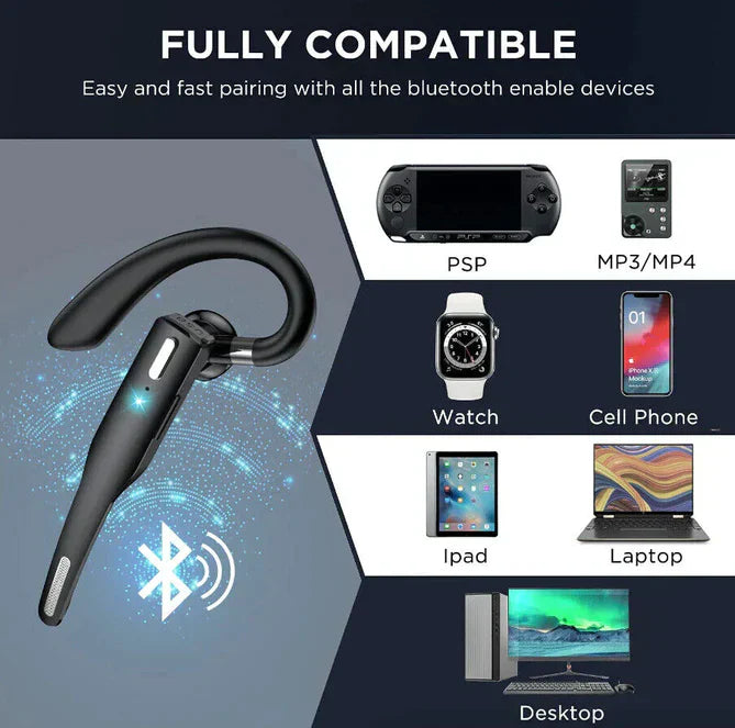 Kabelloser Bluetooth-Kopfhörer mit langer Akkulaufzeit und Geräuschunterdrückung