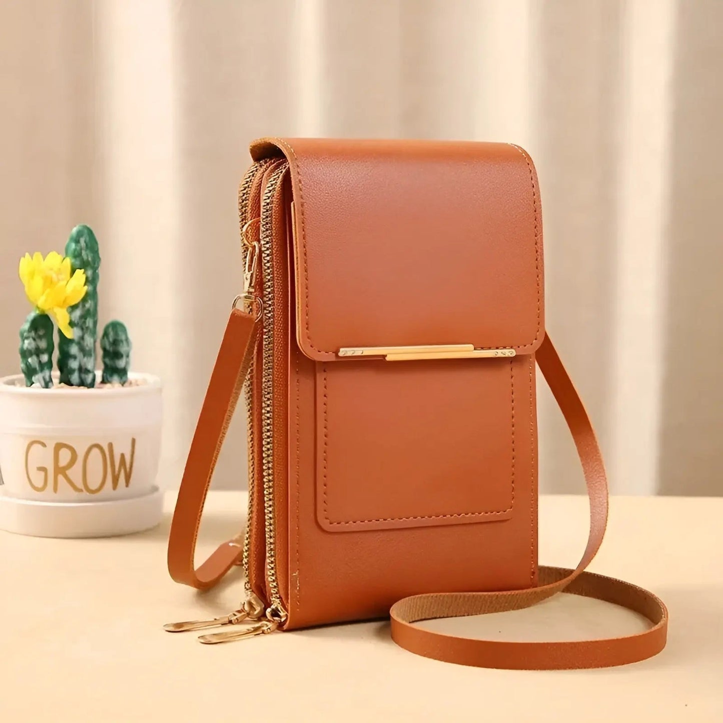 SafeTouch Schultertasche – Weiches Leder mit Diebstahlschutz