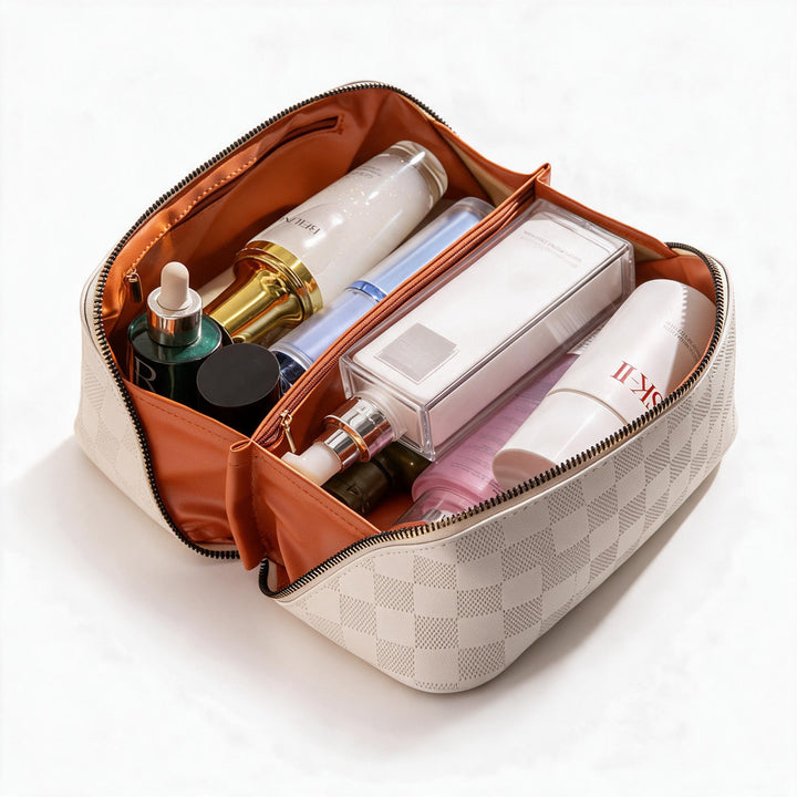 Luxus Checkered Make-up Kosmetiktasche