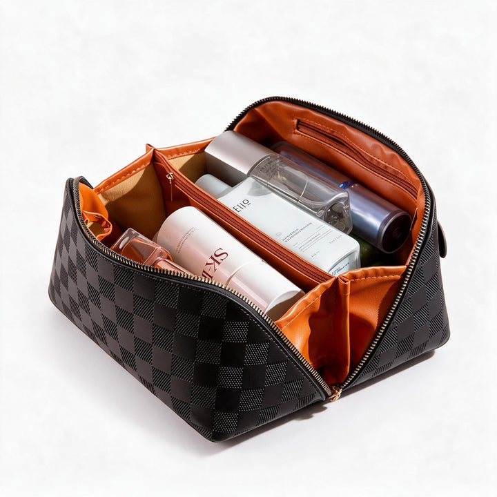 Luxus Checkered Make-up Kosmetiktasche