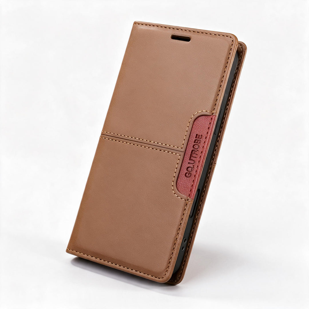 Sandsberg | RFID Leder iPhone 16/15 Magnetische Klapphülle Geldbörse Case