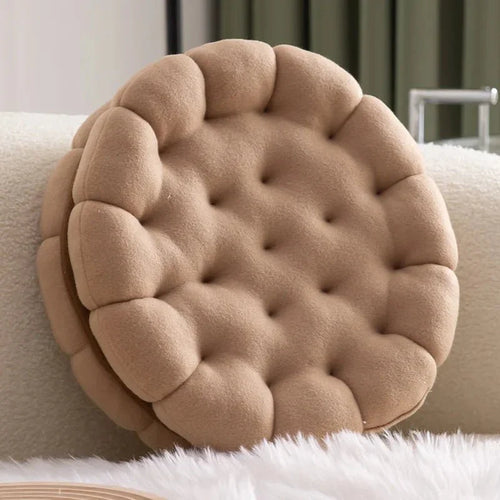 Sandwich Biscuit Sofa Kissen Rund Baumwolle Gewebt Design | Karnz