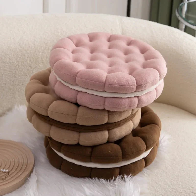 Sandwich Biscuit Sofa Kissen Rund Baumwolle Gewebt Design | Karnz