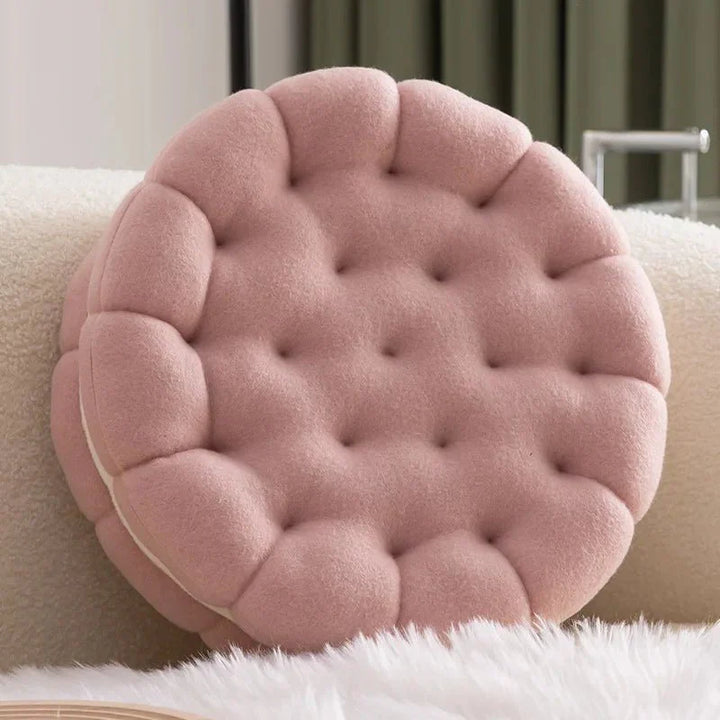 Sandwich Biscuit Sofa Kissen Rund Baumwolle Gewebt Design | Karnz