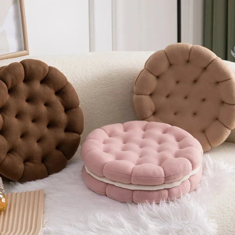 Sandwich Biscuit Sofa Kissen Rund Baumwolle Gewebt Design | Karnz