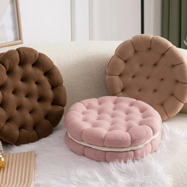 Sandwich Biscuit Sofa Kissen Rund Baumwolle Gewebt Design | Karnz