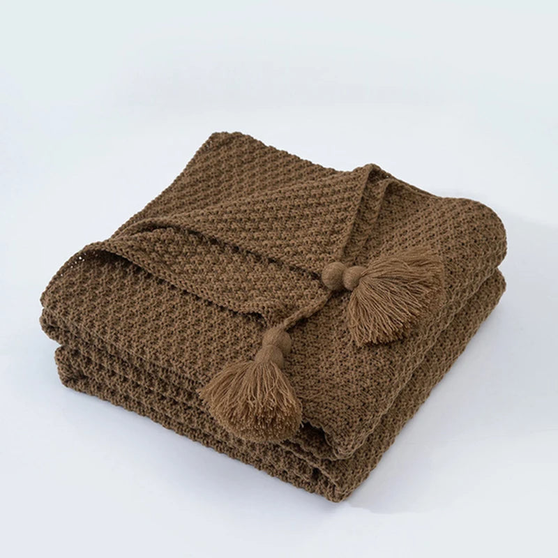 Skandinavische Strickdecke aus Wolle - Aurora