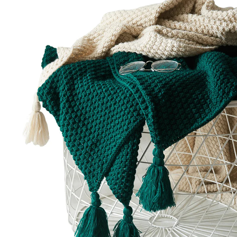 Skandinavische Strickdecke aus Wolle - Aurora
