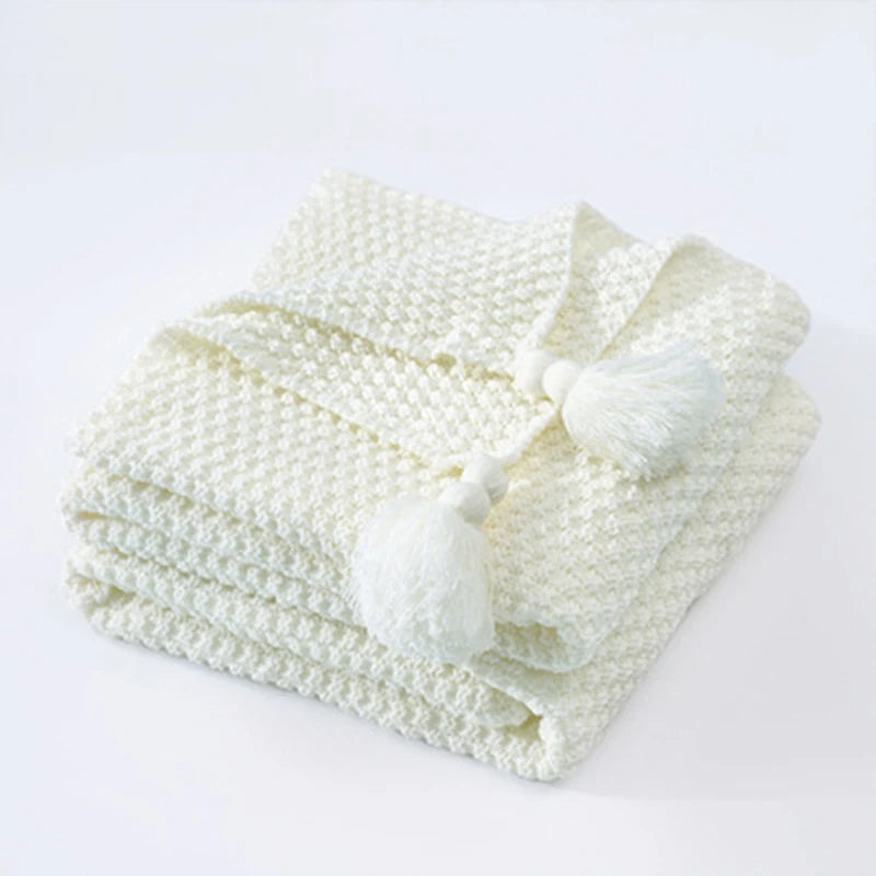 Skandinavische Strickdecke aus Wolle - Aurora