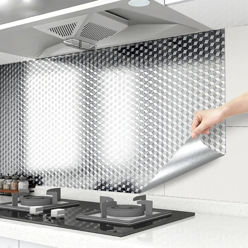 Selbstklebender Aluminium Küchensticker Wasserdicht Öl- und fettbeständiges Wallpaper | Karnz