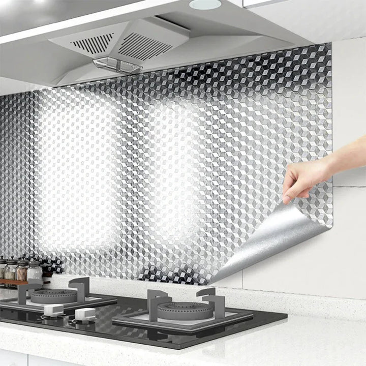 Selbstklebender Aluminium Küchensticker Wasserdicht Öl- und fettbeständiges Wallpaper | Karnz