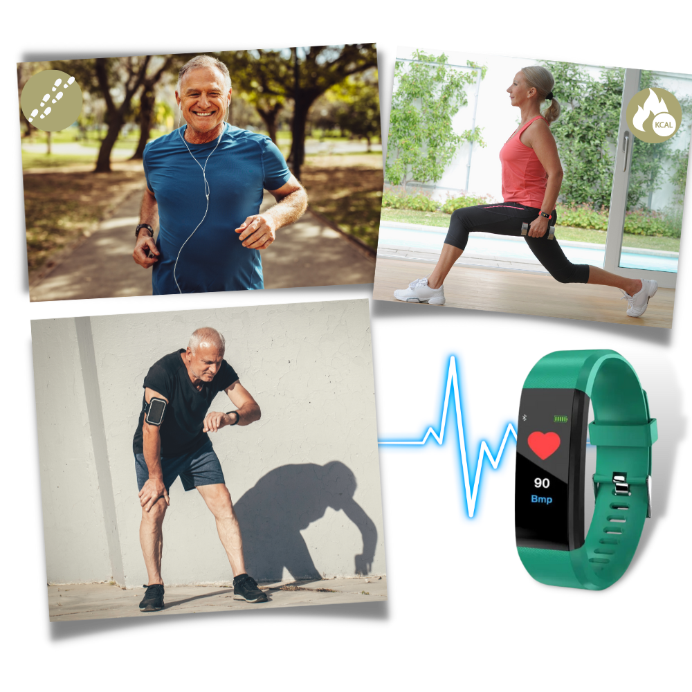 VitaWatch | Senioren-Smartwatch mit Gesundheitsmonitor und großem LED-Bildschirm | Karnz
