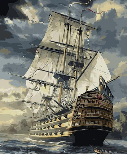 Ship at Sea - Van-Go Ausmalen nach Zahlen Kit | Karnz