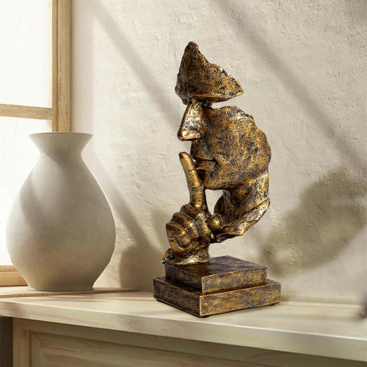 Abstrakte Denker-Skulptur – Moderne Art-déco-Figur aus Kunstharz | Ideal für Wohnzimmer und Büro