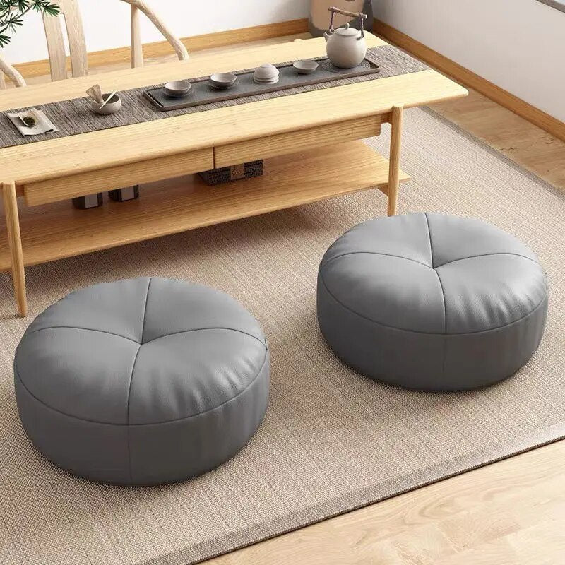 Zen Kissen – Rundes japanisches Sitzkissen aus Nappaleder im Tatami-Stil | Karnz
