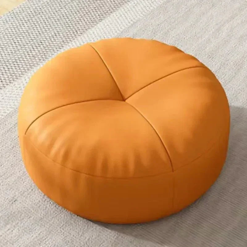 Zen-Kissen – Rundes japanisches Sitzkissen aus Nappaleder im Tatami-Stil