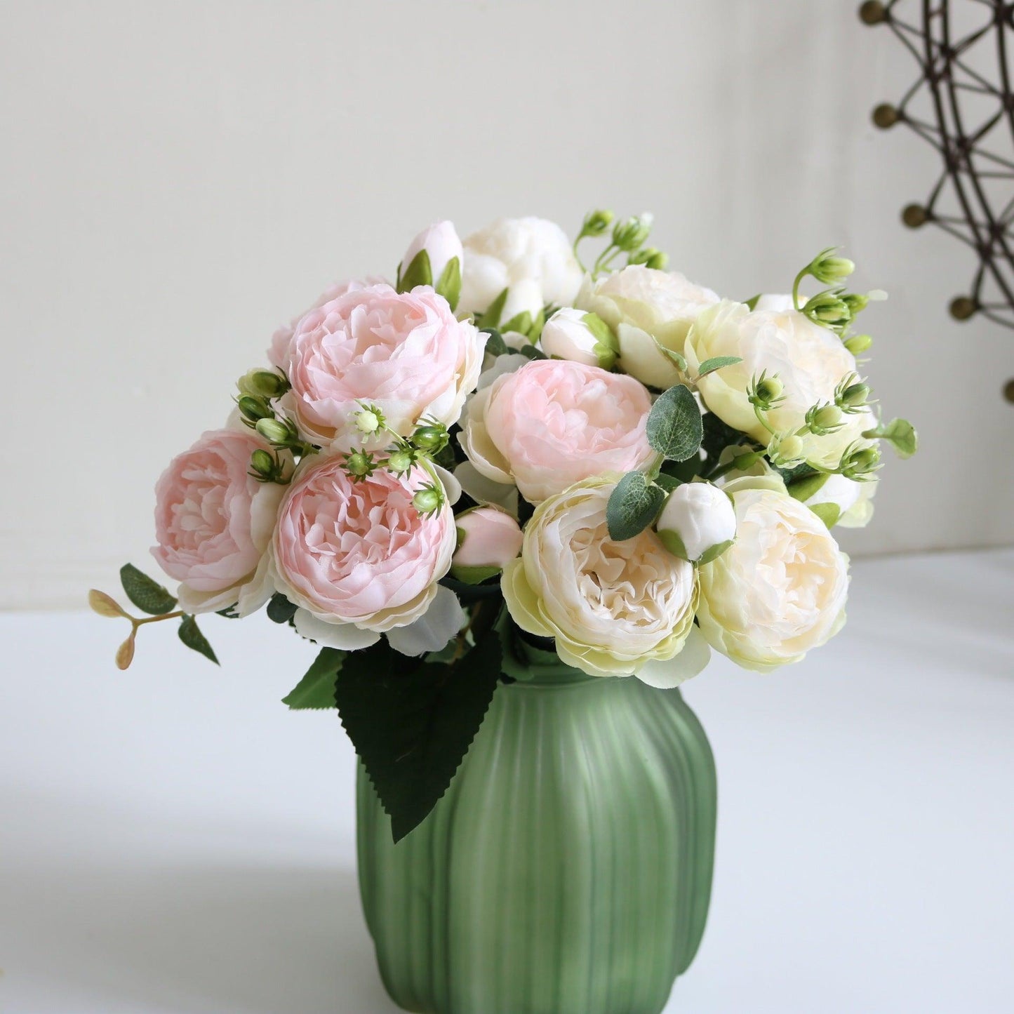 Elegante Pfingstrose Träume - Premium Künstlicher Blumenstrauß
